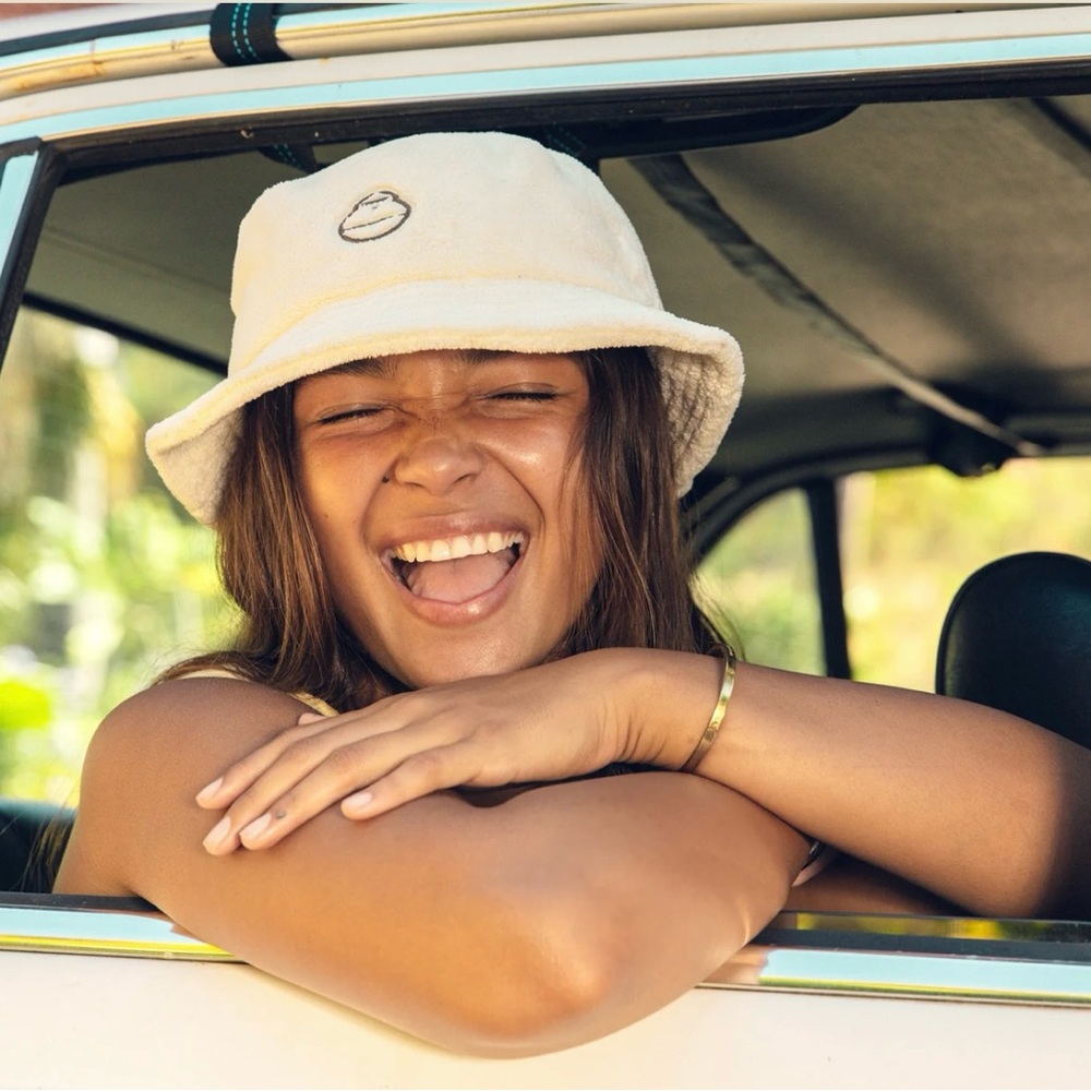 Sun Bum Plush Bucket Hat made of soft plush terry cloth.